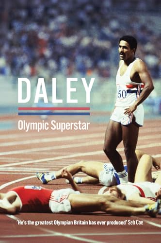 Book cover featuring Daley Thompson, Olympic athlete, on a running track.