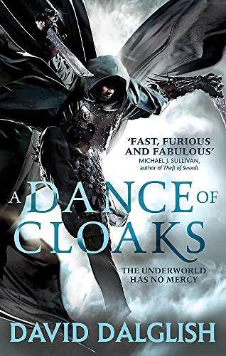 Fantasy book cover featuring a hooded figure with swords, titled “A Dance of Cloaks.”