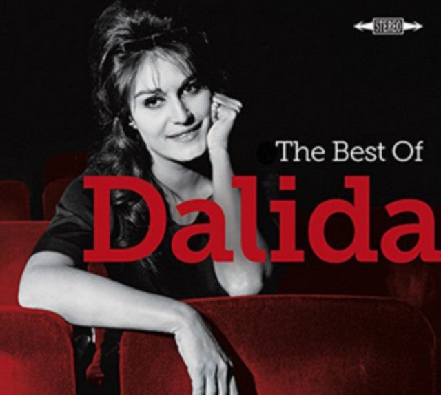 CD cover featuring Dalida, a singer, in black and white.