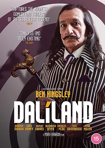 DVD cover featuring Ben Kingsley as Salvador Dalí with a cane.
