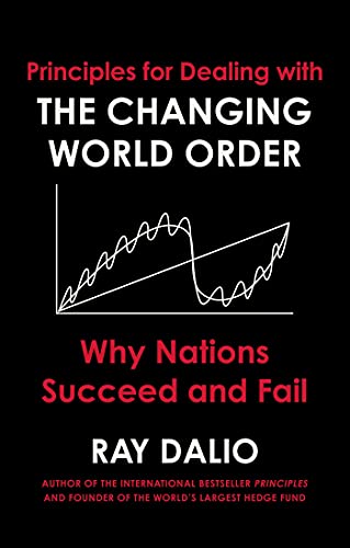 Book cover with black background, white and red text, and a line graph illustration.
