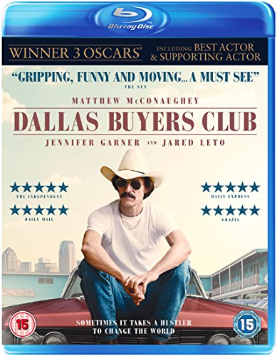 “Dallas Buyers Club” Blu-ray cover featuring Matthew McConaughey in a cowboy hat.