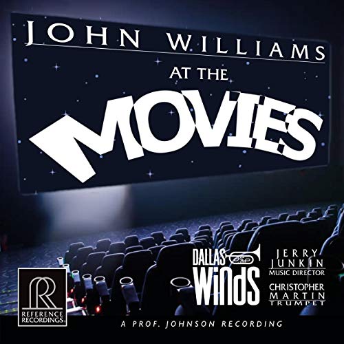 CD cover for "John Williams: At The Movies" with a movie theater scene.