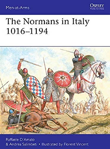 Book cover depicting Norman warriors on horseback in battle, 1016–1194.