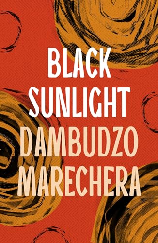 Book cover: "Black Sunlight" by Dambudzo Marechera, with orange floral design.