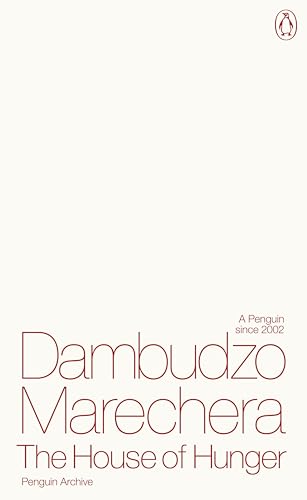 Book cover: "The House of Hunger" by Dambudzo Marechera, red text on white.