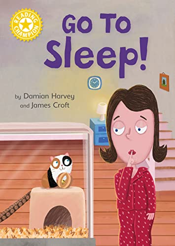 Book cover: girl in pajamas shushing a cat by a bed.