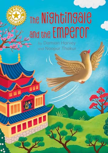 Book cover: a nightingale flies toward a colorful Asian palace.