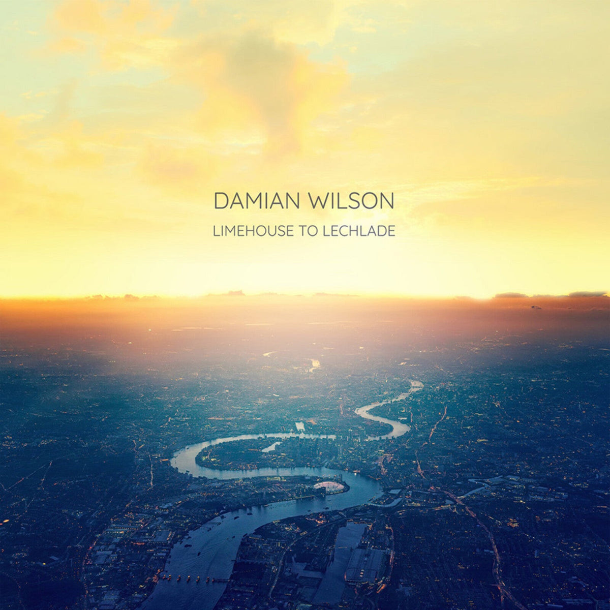 CD cover for Damian Wilson’s “Limehouse To Lechlade” with river landscape.