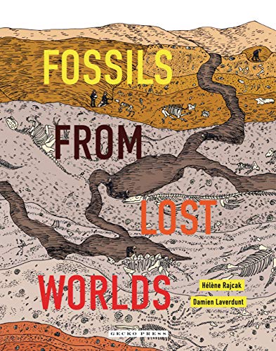 Book cover illustrating dinosaur skeletons and a paleontological dig site.