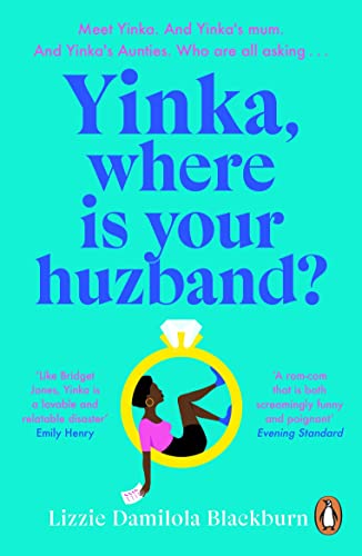 Book cover with blue text and a woman inside a yellow ring illustration.