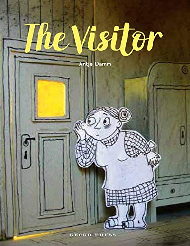 Book cover: illustrated old woman eavesdropping at a wooden door.