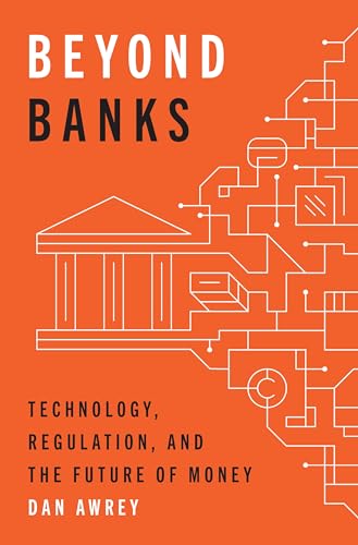 Orange book cover with bank illustration and circuit-like design.