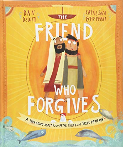 Book cover depicting Peter and Jesus with a bright yellow and blue background.