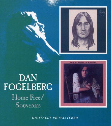 "CD cover with blue background, Dan Fogelberg's image, and two album covers."