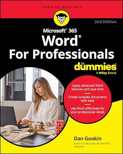 Book cover: "Microsoft 365 Word For Professionals For Dummies," 2nd edition.