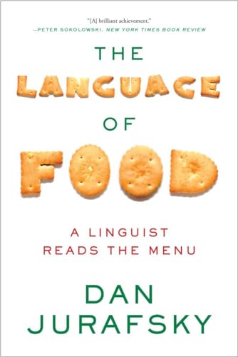 Book cover: "The Language of Food" with lettered title and food imagery.