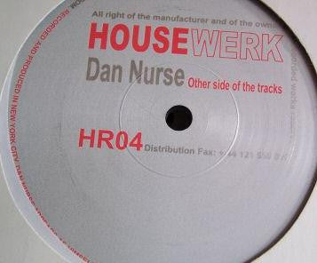Black vinyl record label with red text: "Dan Nurse - Other Side Of The Tracks".