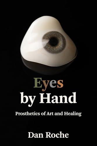 Book cover featuring a realistic prosthetic eye against a black background.