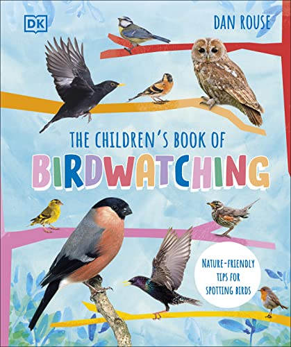 Cover of "The Children's Book of Birdwatching" featuring various birds.