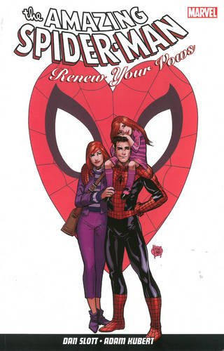 Spider-Man and Mary Jane embrace within a red Spider-Man logo heart.