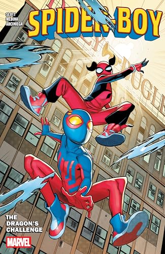 Comic cover featuring Spider-Boy and another hero in dynamic poses on a rooftop.