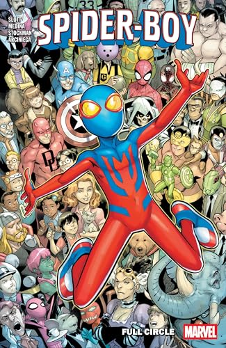 Trade paperback cover featuring a young superhero, Spider-Boy, in dynamic action.