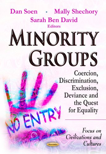 Book cover for “Minority Groups” with a handprint and text overlay.