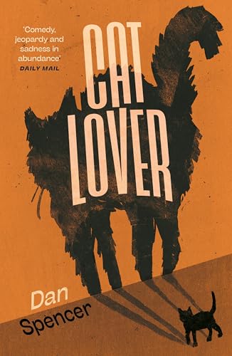 Book cover with orange background, black cat silhouette, and white text.