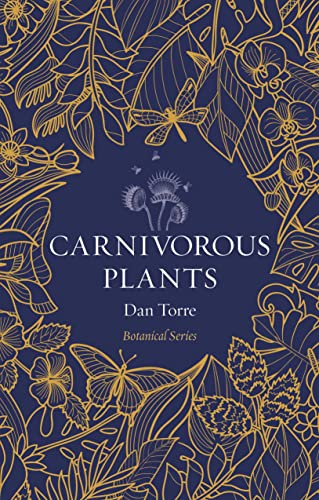 Book cover with detailed gold line drawings of carnivorous plants.