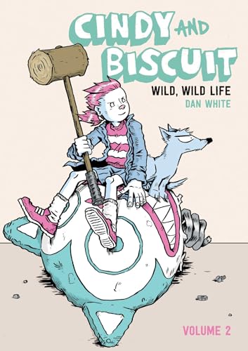 Book cover: girl with pink hair, dog, and a large toilet.