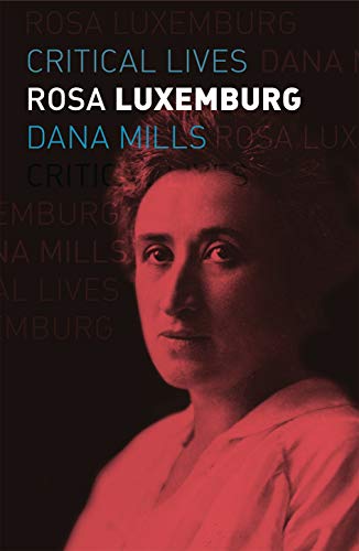 Book cover featuring a red-toned portrait of Rosa Luxemburg.