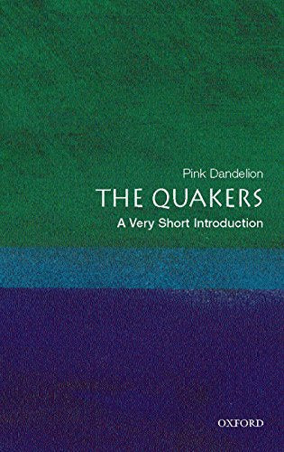 Book cover: "The Quakers: A Very Short Introduction" with green and purple tones.