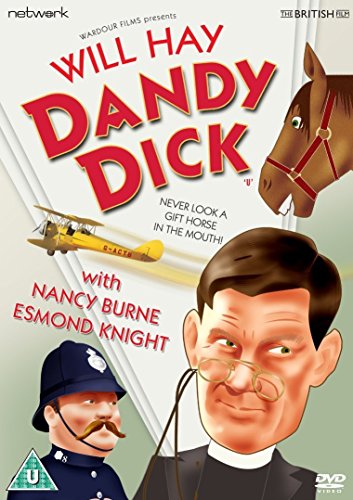 “Dandy Dick” DVD cover featuring Will Hay, a horse, and a biplane.