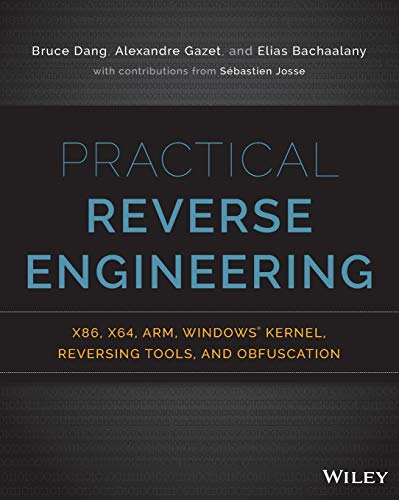 Book cover for "Practical Reverse Engineering" with white title text.
