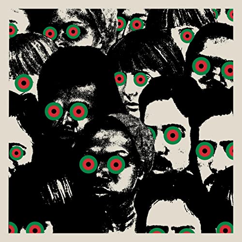 Album cover showing a crowd of faces with stylized red and green target eyes.