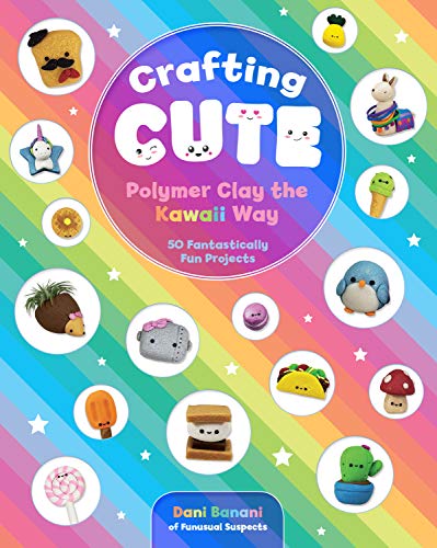 Book cover featuring colorful polymer clay creations like food and animals.