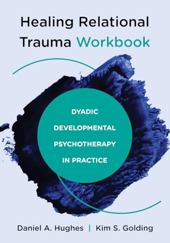 Book cover with teal and navy abstract design, title "Healing Relational Trauma Workbook".