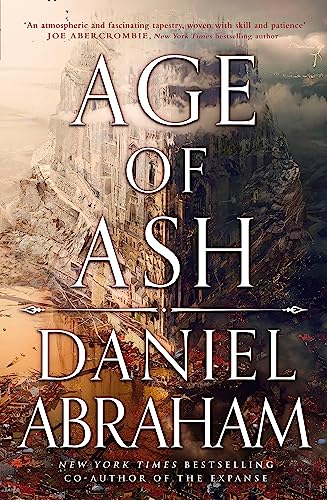 Book cover: “Age of Ash” by Daniel Abraham, featuring a cliffside city.