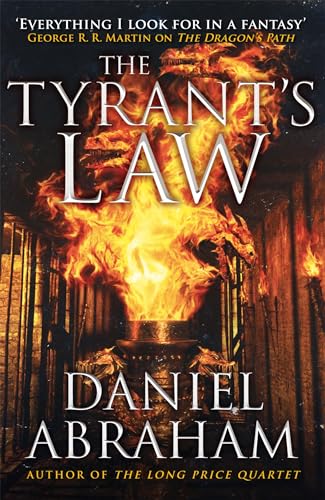 Book cover: "The Tyrant's Law" featuring a dragon amidst flames.
