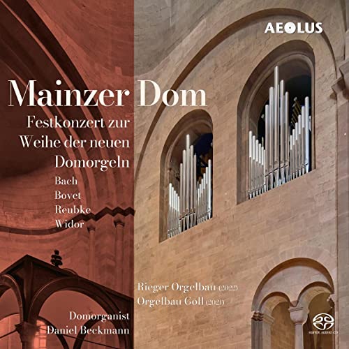 CD cover featuring a cathedral organ viewed through arched windows.