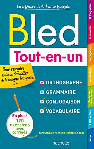 French language textbook "Le Bled Tout-en-un" with blue, white, and yellow cover.