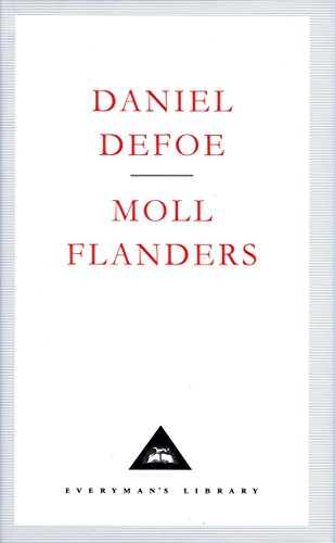 White book cover with red text: "Moll Flanders" by Daniel Defoe.