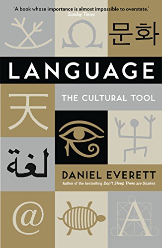 Book cover: "Language: The Cultural Tool" with diverse symbolic imagery.