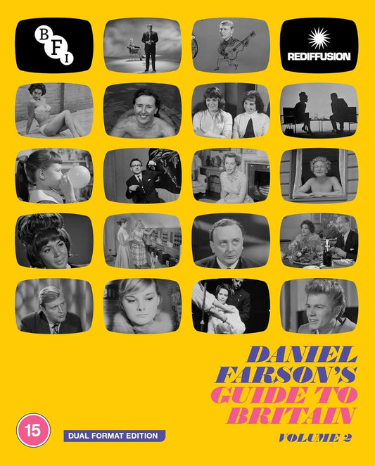 Yellow Blu-ray cover featuring a grid of black and white film stills.