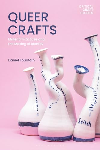 Book cover with white ceramic vessels and blue stitching details.