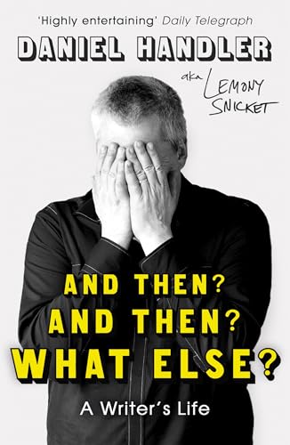 Book cover: author Daniel Handler covers face with hands, yellow title text.