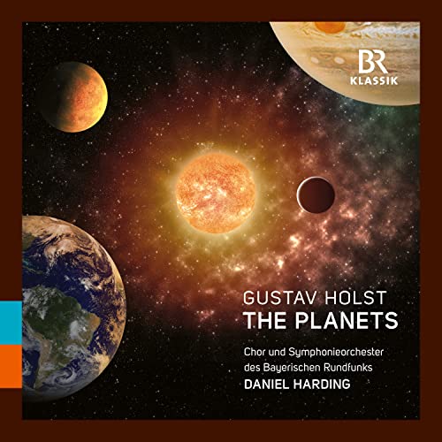CD cover for Holst’s “The Planets” featuring planets and text.