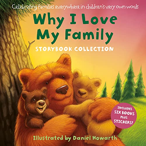 Book cover depicting a family of bears embracing in a forest setting.