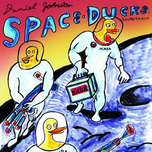 Space Ducks" CD cover: cartoon ducks in spacesuits on a lunar surface.